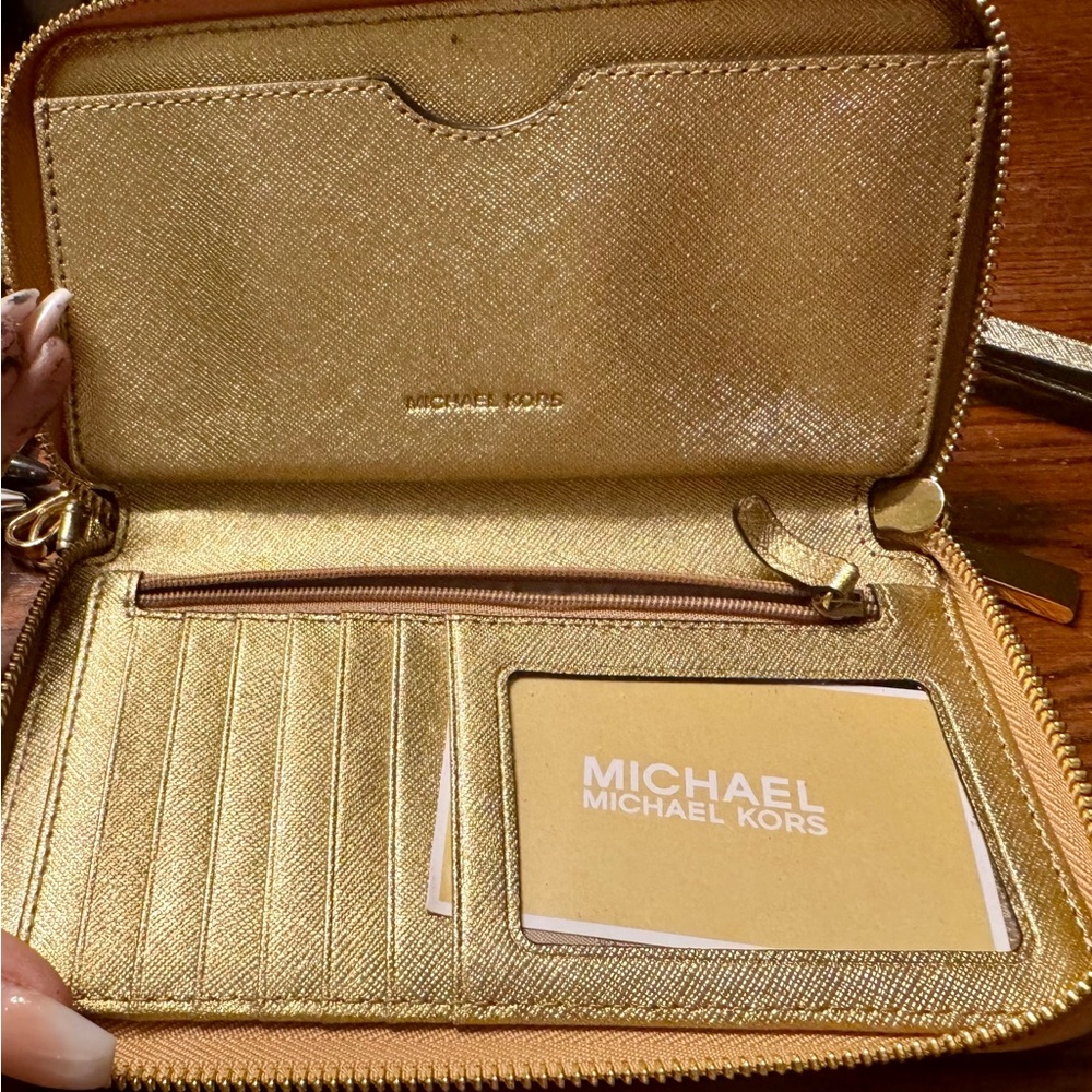 Michael Kors Shimmering Gold Clutch